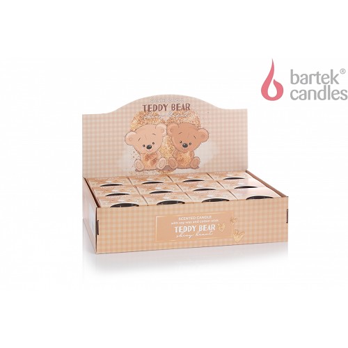 Svíčka ve skle 115 g - TEDDY BEAR SHINY HEARTS