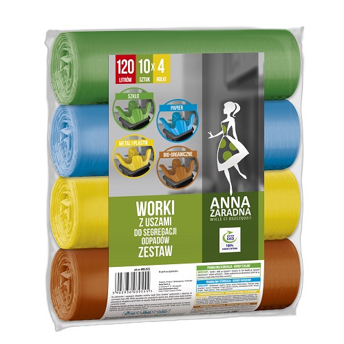 AZ Pytle na odpadky s ušima SET na třídění odpadu - 120L 4x10ks