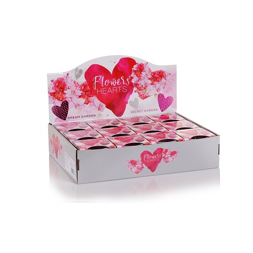 Svíčka ve skle 115 g - FLOWERS HEARTS