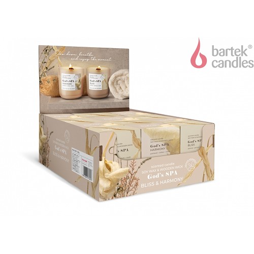 Svíčka ve skle 150 g - GOD ´S SPA (dřevěný knot)