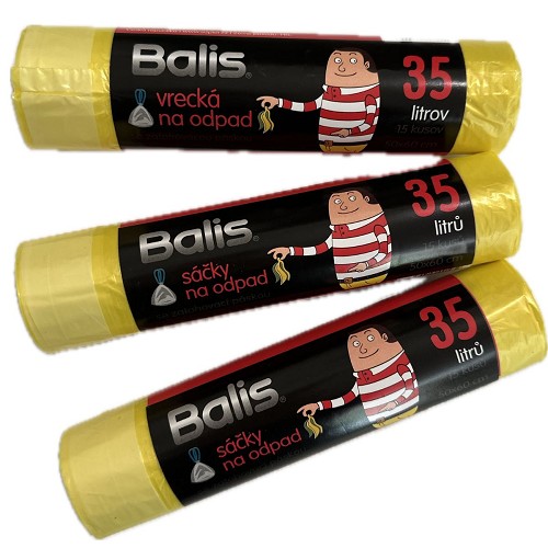 BALIS HD odp. sáčky 35l zatahovací žluté 15ks