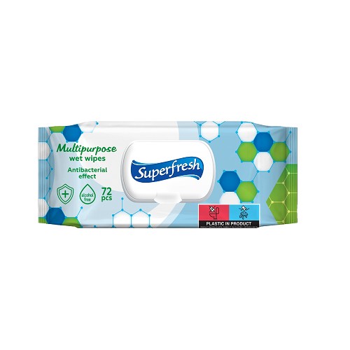 Vlhčené ubrousky Superfresh Antibacterial Flip Top 72ks