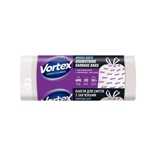 VORTEX Pytle na odpad bílé 40l 20ks