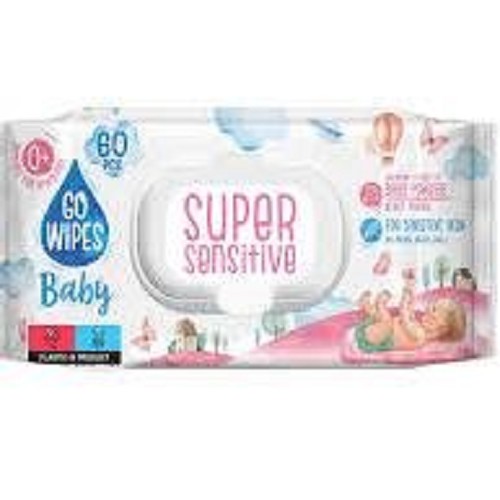 GoWipes Vlhčené ubrousky Super Sensitive Rice Milk 60ks