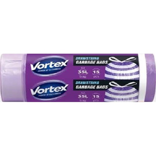 VORTEX Pytle na odpad fialovo-bílé 35l 15ks