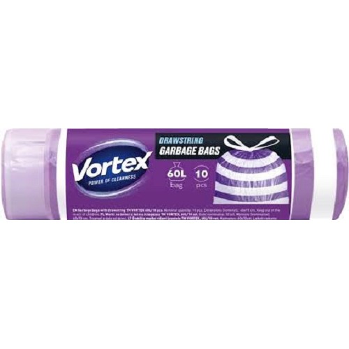 VORTEX Pytle na odpad fialovo-bílé 60l 10ks