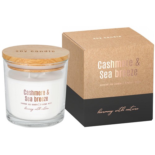 Velká svíčka sójová aroma  SN173-327 cashmere&sea breeze