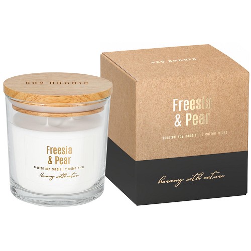 Velká svíčka sójová aroma  SN173-326 freesia&pear