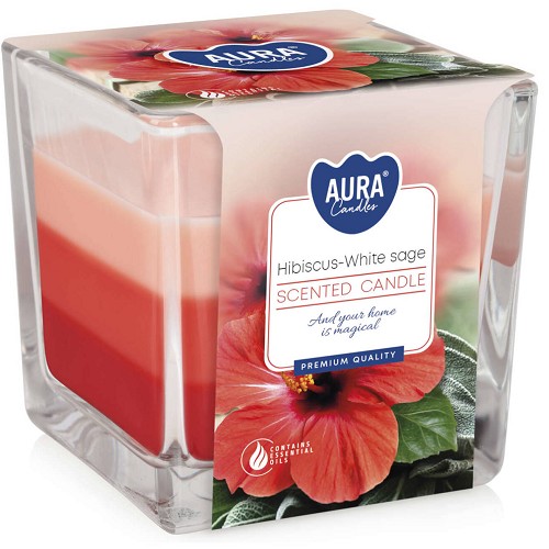 Svíčka ve skle aroma SNK80-356 Hibiscus-white sage
