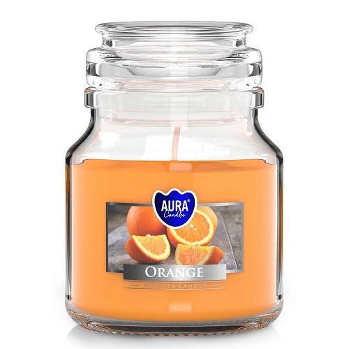 Svíčka ve skle uzáver SND71-63 orange