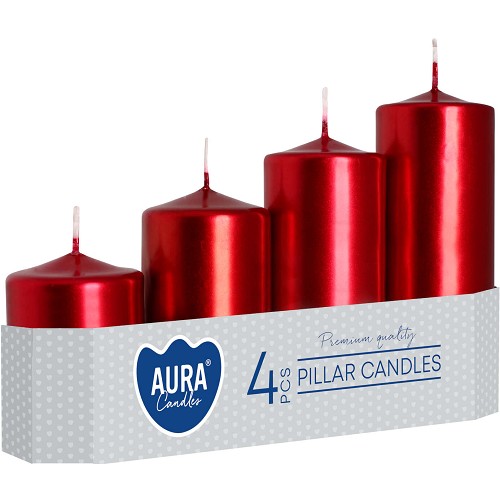 Svíčka válec SW50/4 -230 a4 red metalic