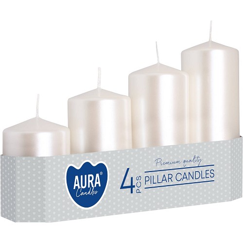 Svíčka válec SW50/4 -190 a4 white pearl
