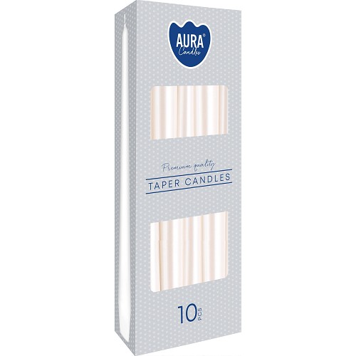 Svíčka kónická špic S30-190 a10 white pearl