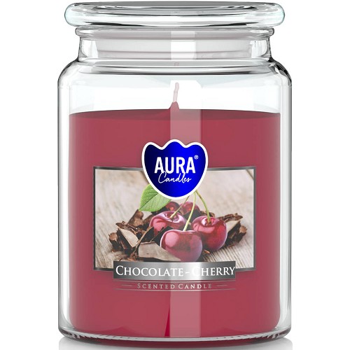 Svíčka ve skle uzáver SND99-104 chocolate-cherry