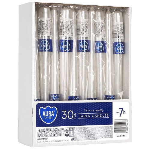 Svíčka kónická špic S30-1-190 a1 white pearl