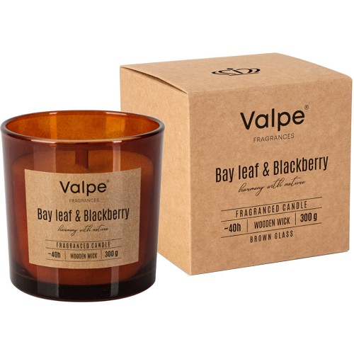 Velká svíčka ve skle dřevěný knot aroma SN100-080-325 bay leaf&blackberry