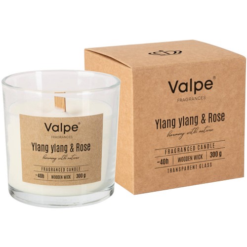 Velká svíčka ve skle dřevěný knot aroma SN100-000-384 Ylang Ylang-Rose
