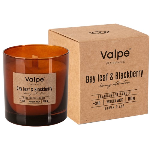 Svíčka ve skle dřevěný knot aroma sn82-080-325 bay leaf&blackberry