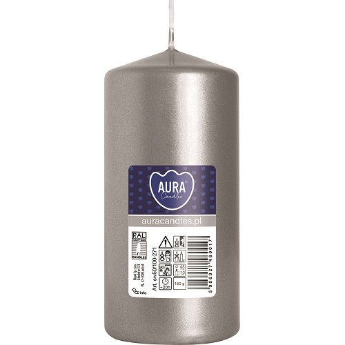 Svíčka válec SW50/100-271 a1 silver metalic