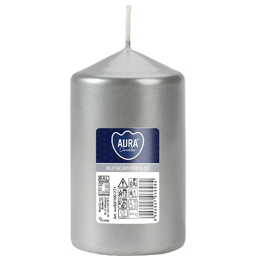 Svíčka válec SW60/100-271a1 silver metalic