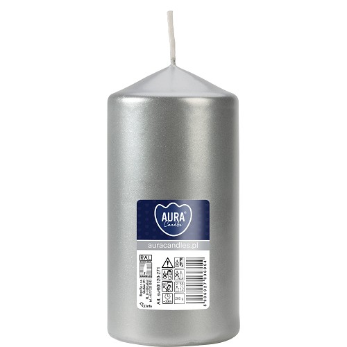 Svíčka válec SW60/120-271 silver metalic