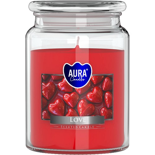 Svíčka ve skle uzáver SND99-105 love