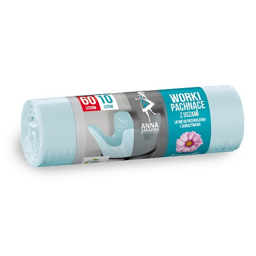 AZ Pytle na odpadky s ušima - květinová vůně 60L, 10ks, modrá