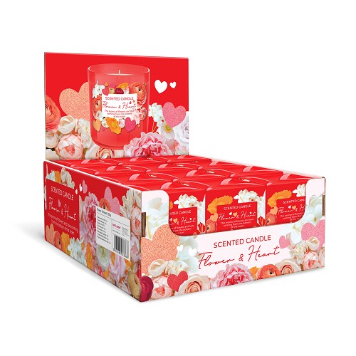 Svíčka ve skle 150 g - FLOWER & HEARTS