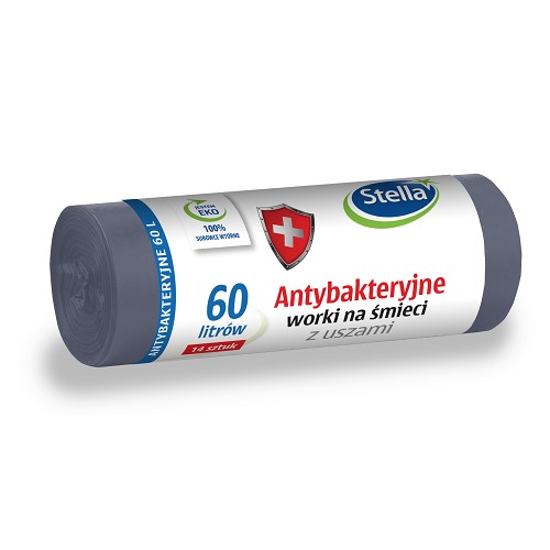 ST Pytle na odpad s ušima ANTIBACTERIAL 60L 14ks šedé