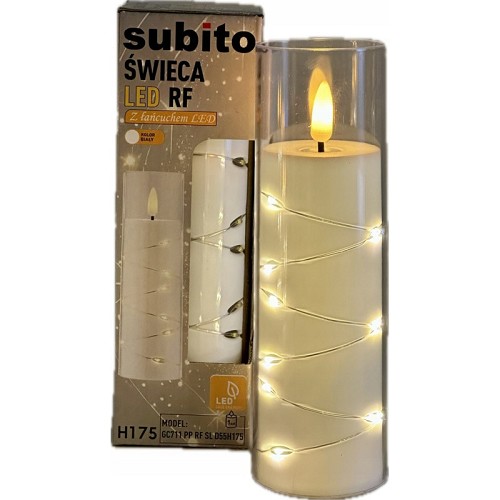 Dekorační LED svíčka 55/175  ecru/bílý plamen (364)