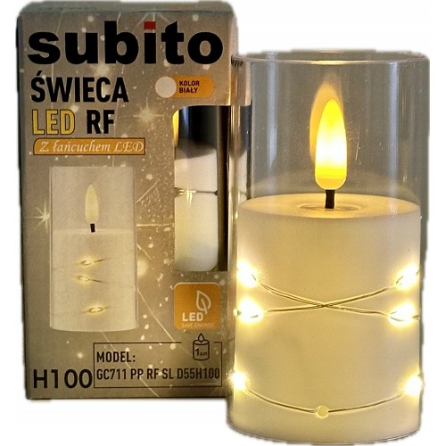 Dekorační LED svíčka 55/100  ecru/bílý plamen (361)