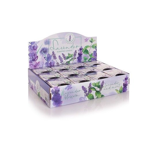 Svíčka ve skle 115 g - LAVENDER NEW-FLORAL AROMAS (Lavender&Mint)