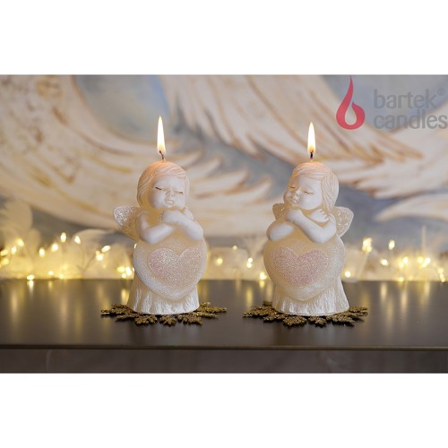 Angel with heart Figurka 120 ecru