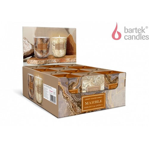Svíčka ve skle 150 g - MARBLE Golden & Antico