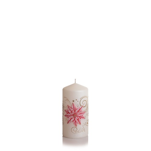 Christmas flower Válec 60x130 bíla + červená