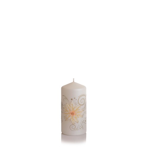 Christmas flower Válec 60x130 bílá + ecru