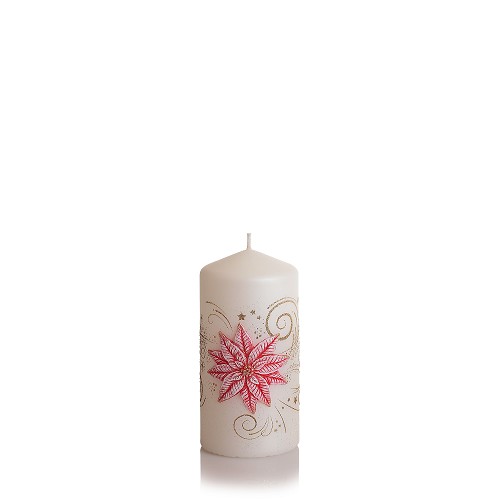 Christmas flower Válec 70x150 bíla + červená