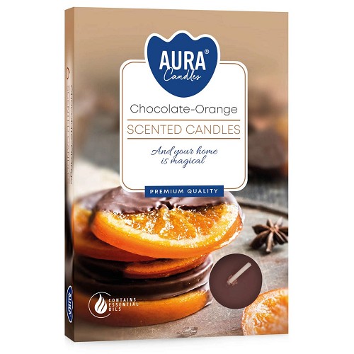 Svíčka čajová aroma - P15-340 a6 Chocolate-Orange(6ks)