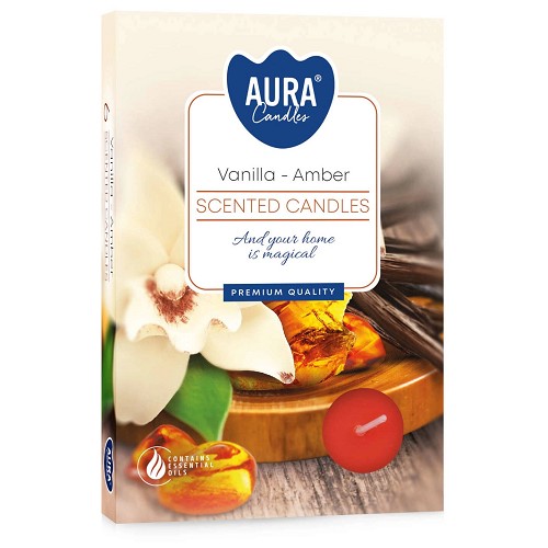 Svíčka čajová aroma - P15-355 a6 Vanilla-amber(6 ks)