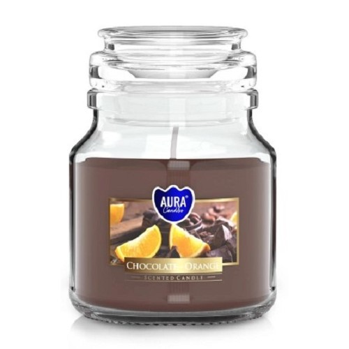 Svíčka ve skle uzáver SND71-340 chocolate-orange