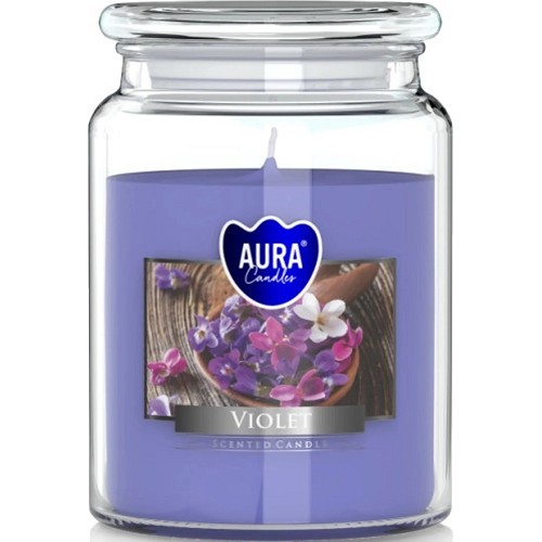 Svíčka ve skle uzáver SND99-131 violet