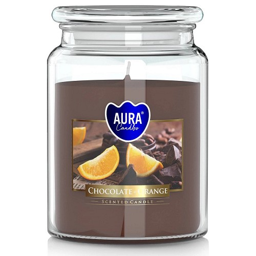 Svíčka ve skle uzáver SND99-340 chocolate-orange
