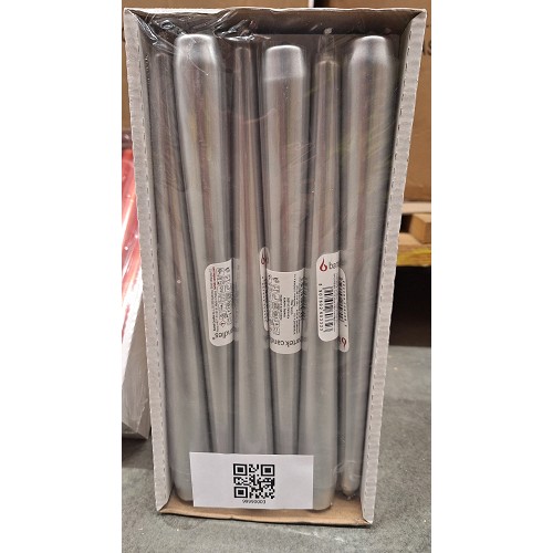 Svíčka kónická 21x250 stříbrná metalická
