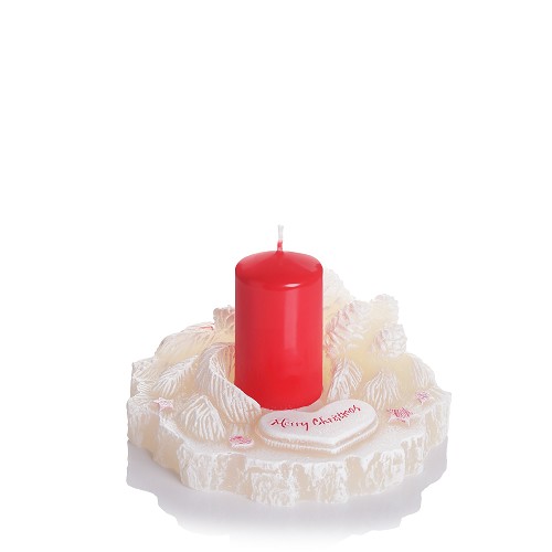 Christmas Holder Svícen 140x70 ecru + červená