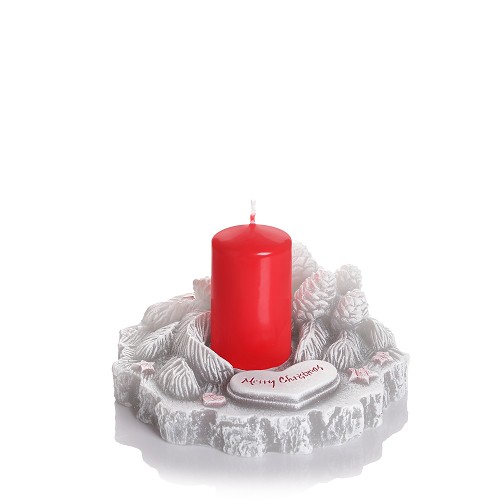 Christmas Holder Svícen 140x70 šedá + červená